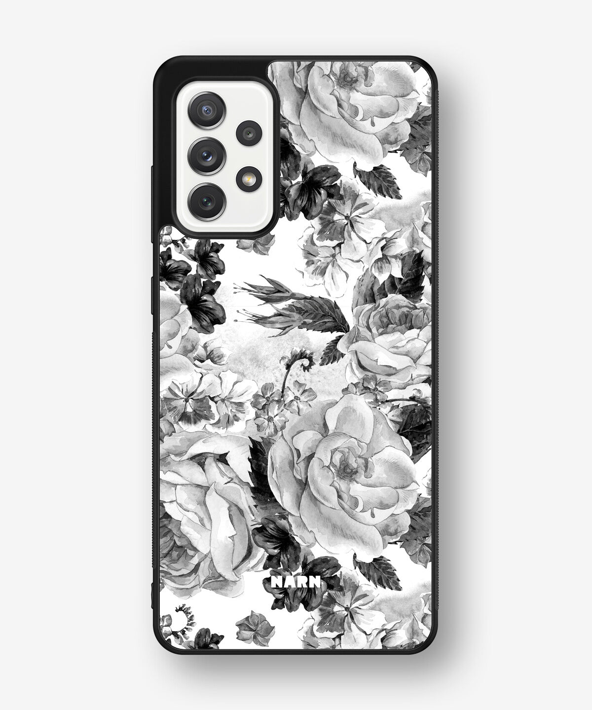 Samsung Galaxy A52 / A52s 5G Hard Case – Black & White Bloom - View 1