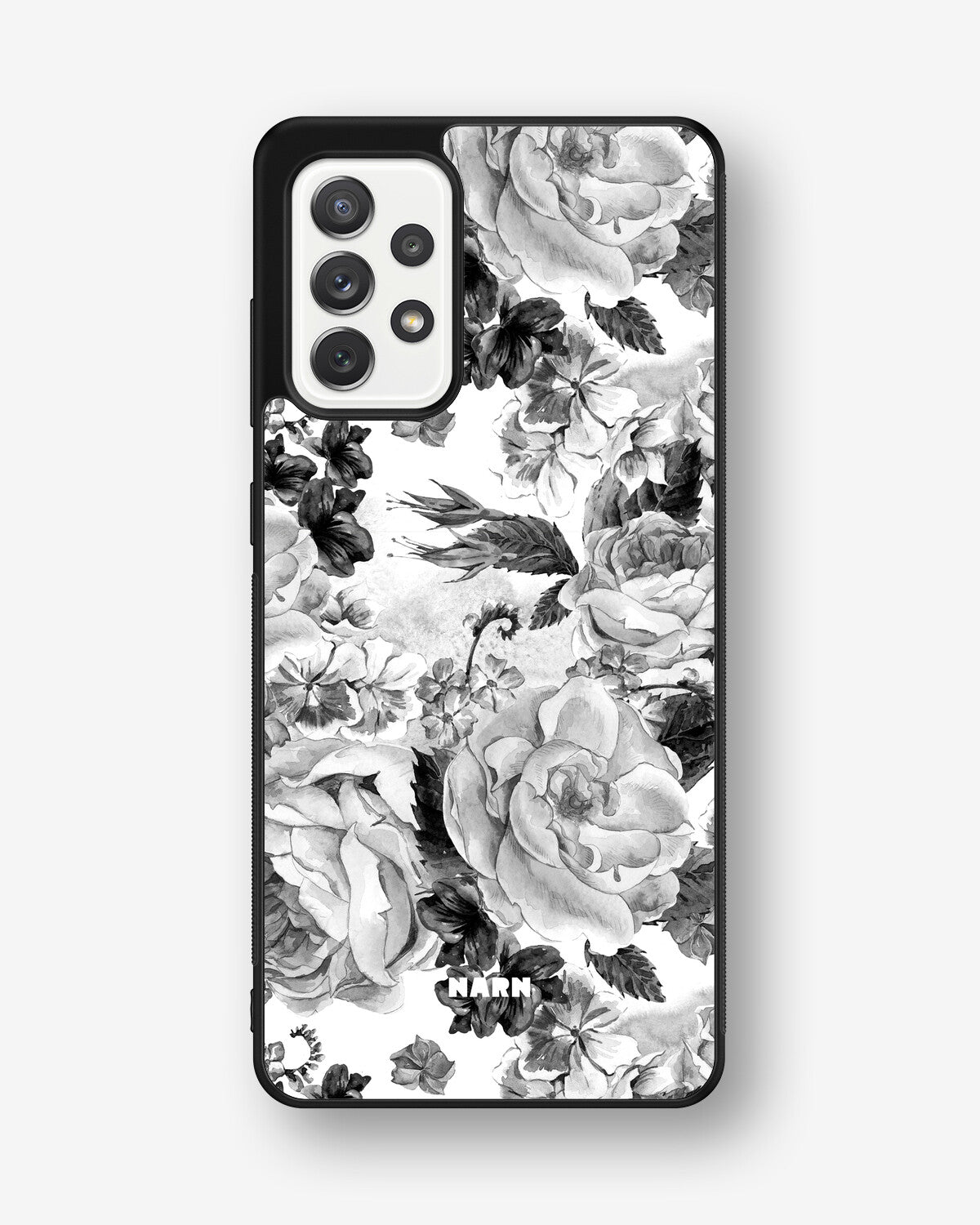 Samsung Galaxy A52 / A52s 5G Hard Case – Black & White Bloom - View 1