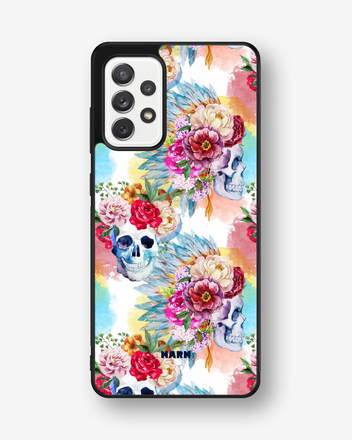 Samsung Galaxy A52 / A52s 5G Hard Case – Flowered Skulls - View 1