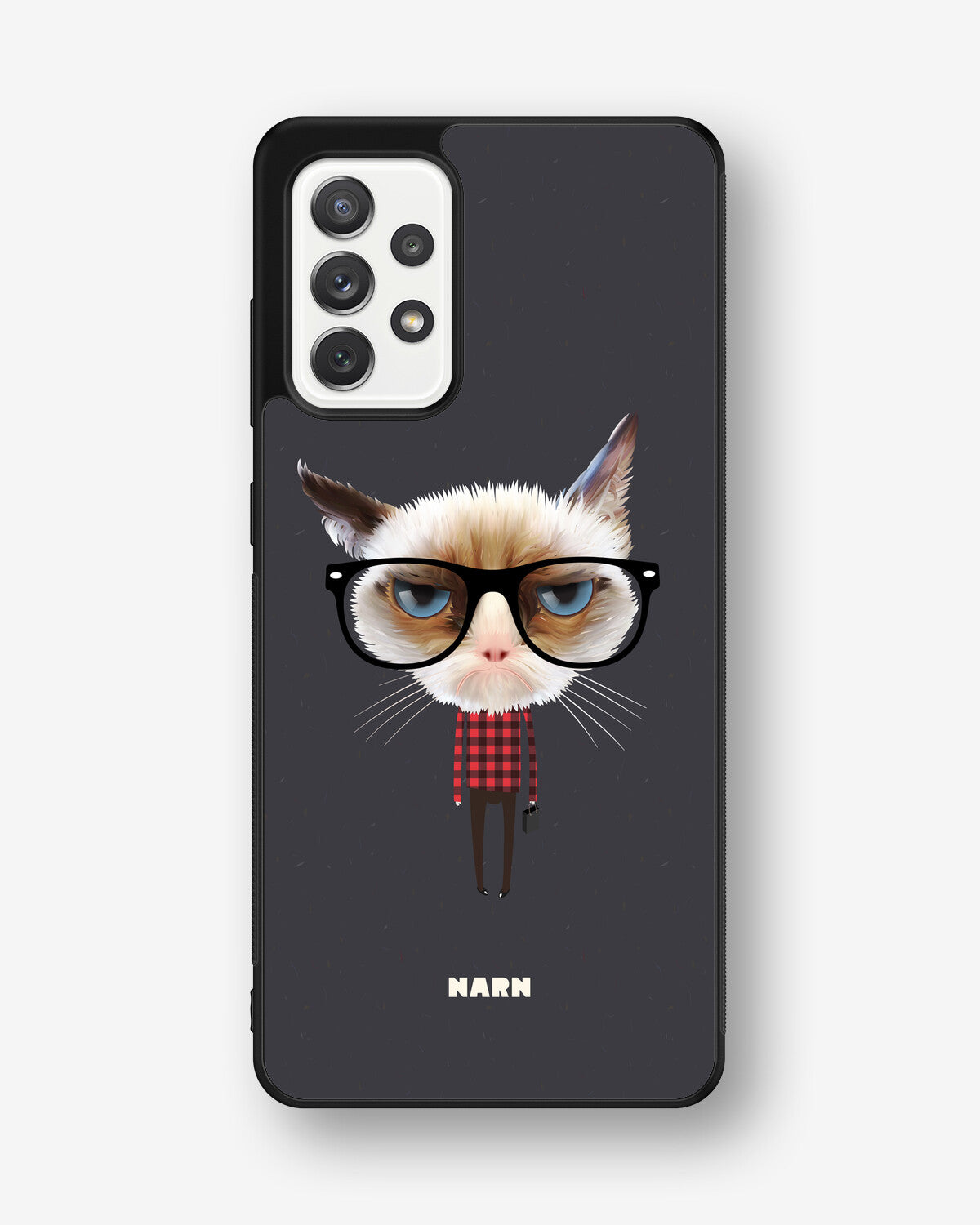 Samsung Galaxy A52 / A52s 5G Hard Case – Hipster Cat - View 1