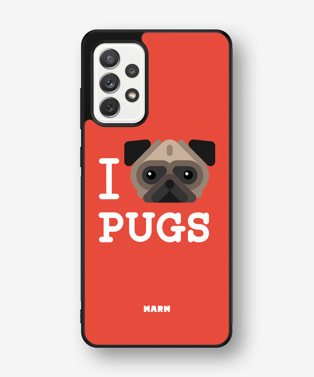 Samsung Galaxy A52 / A52s 5G Hard Case – I Love Pugs - View 1