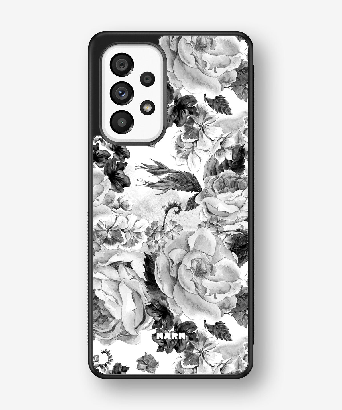 Samsung Galaxy A53 5G Hard Case – Black & White Bloom - View 1