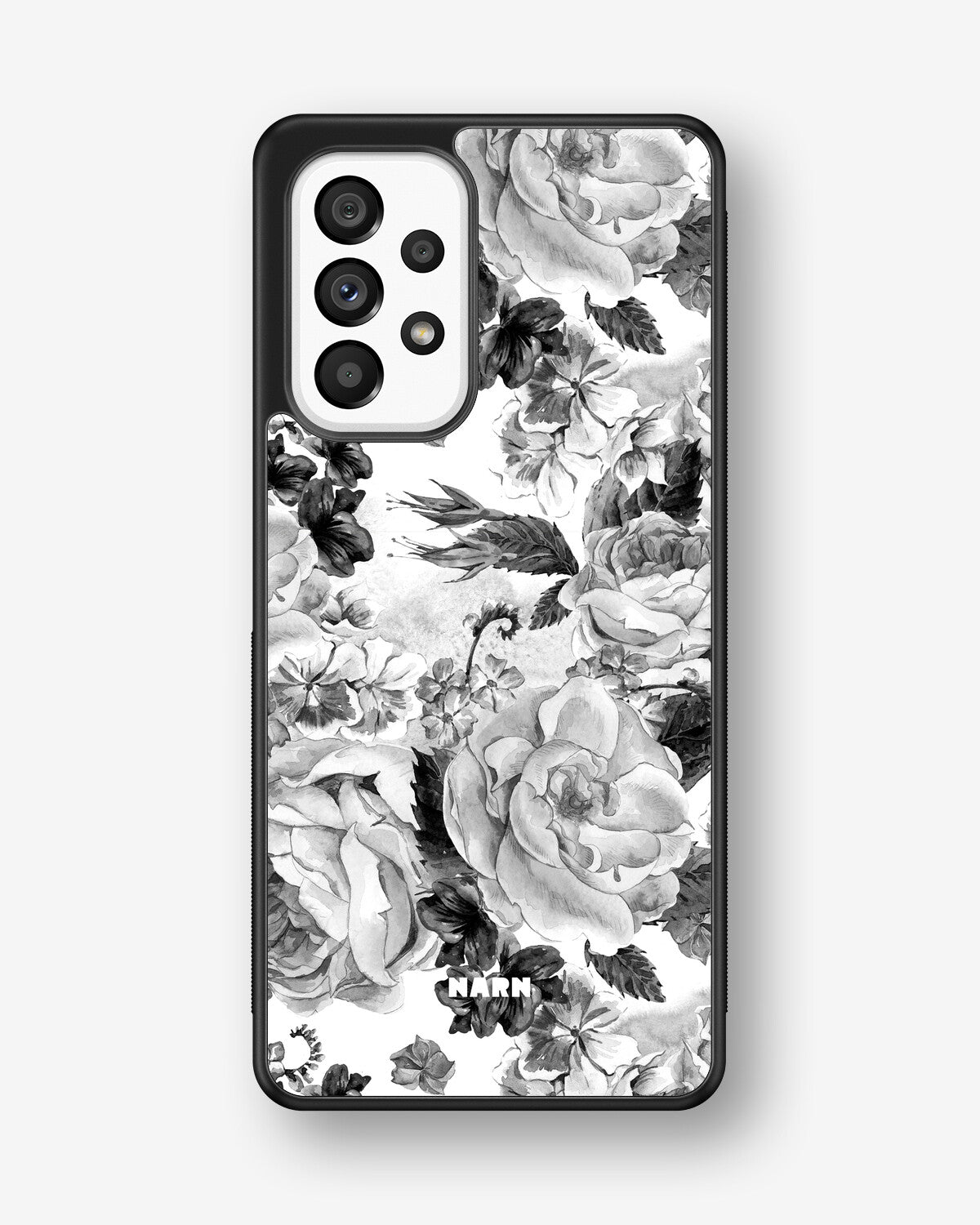 Samsung Galaxy A53 5G Hard Case – Black & White Bloom - View 1
