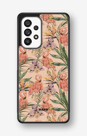 Samsung Galaxy A53 5G Hard Case – Flamingos & Flowers - View 1