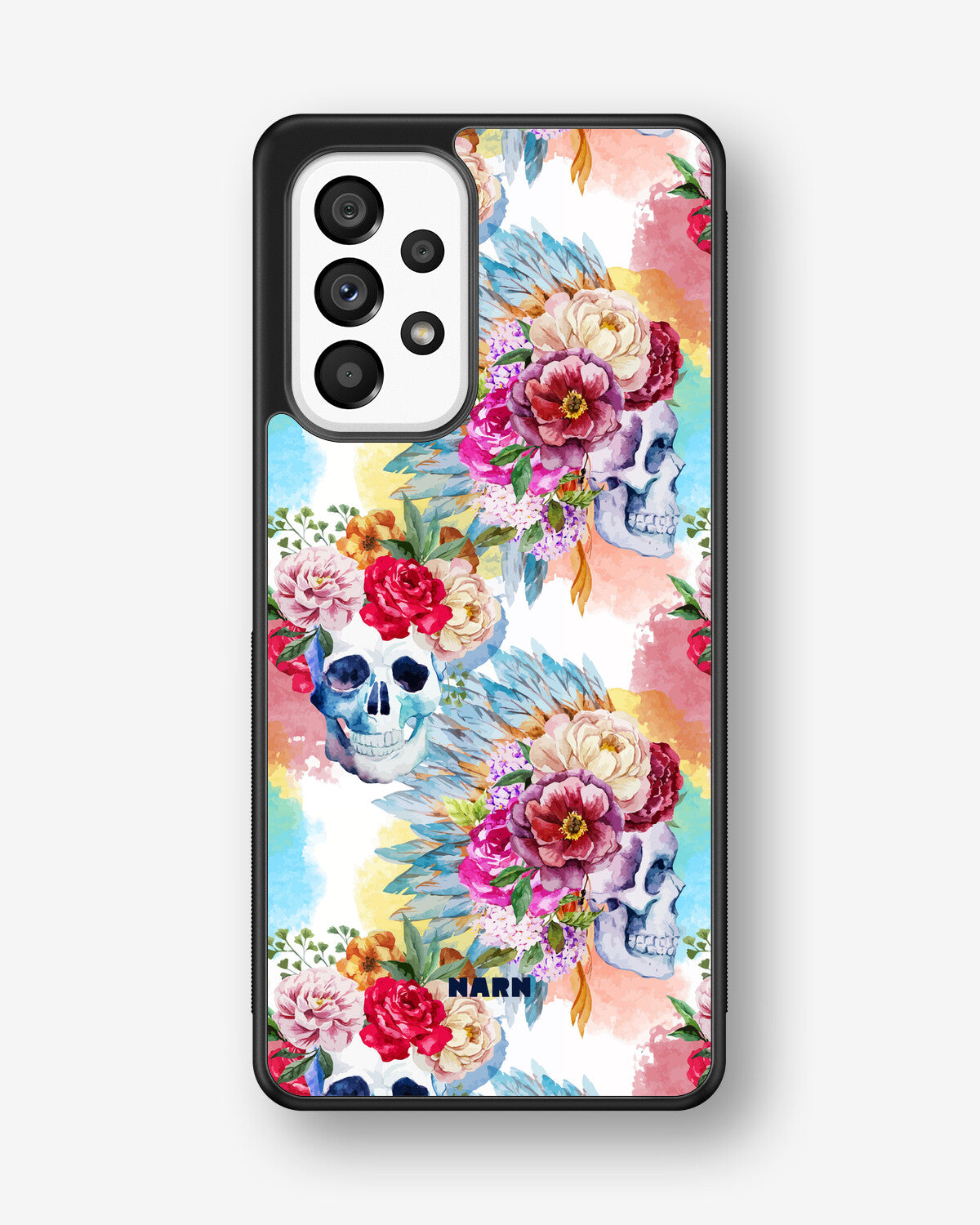 Samsung Galaxy A53 5G Hard Case – Flowered Skulls - View 1