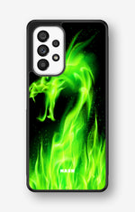 Samsung Galaxy A53 5G Hard Case – Green Flames Dragon - View 1