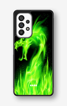 Samsung Galaxy A53 5G Hard Case – Green Flames Dragon - View 1