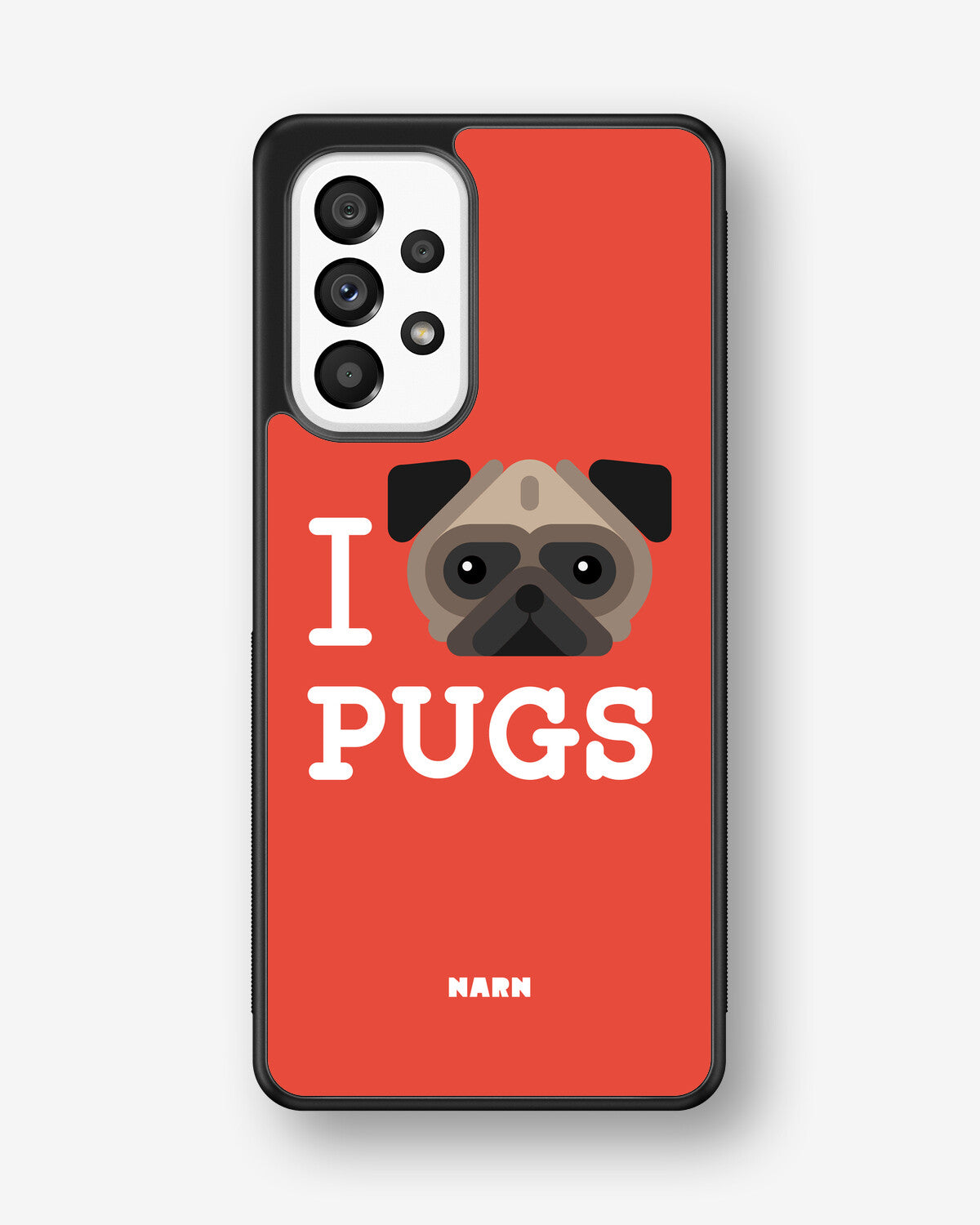 Samsung Galaxy A53 5G Hard Case – I Love Pugs - View 1