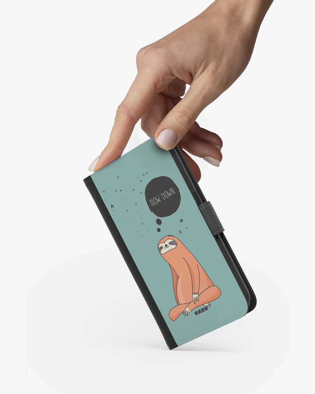 Samsung Galaxy A53 5G Wallet Case - Slow Down Sloth - View 2