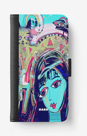 Samsung Galaxy A55 5G Wallet Case - Abstract Cat - View 1