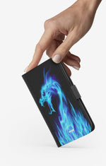 Samsung Galaxy A6 (2018) Wallet Case - Blue Flames Dragon - View 2