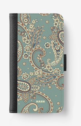 Samsung Galaxy A6 (2018) Wallet Case - Paisley Green - View 1