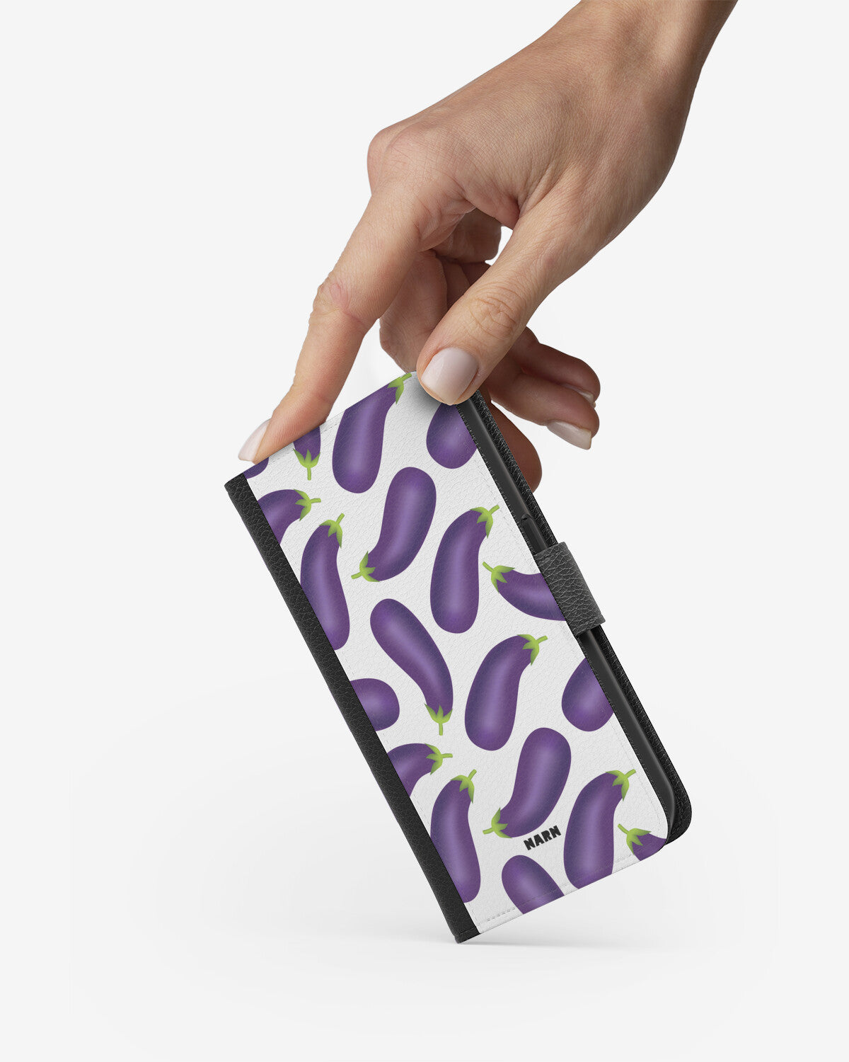 Samsung Galaxy A70 Wallet Case - Eggplant Pattern - View 2
