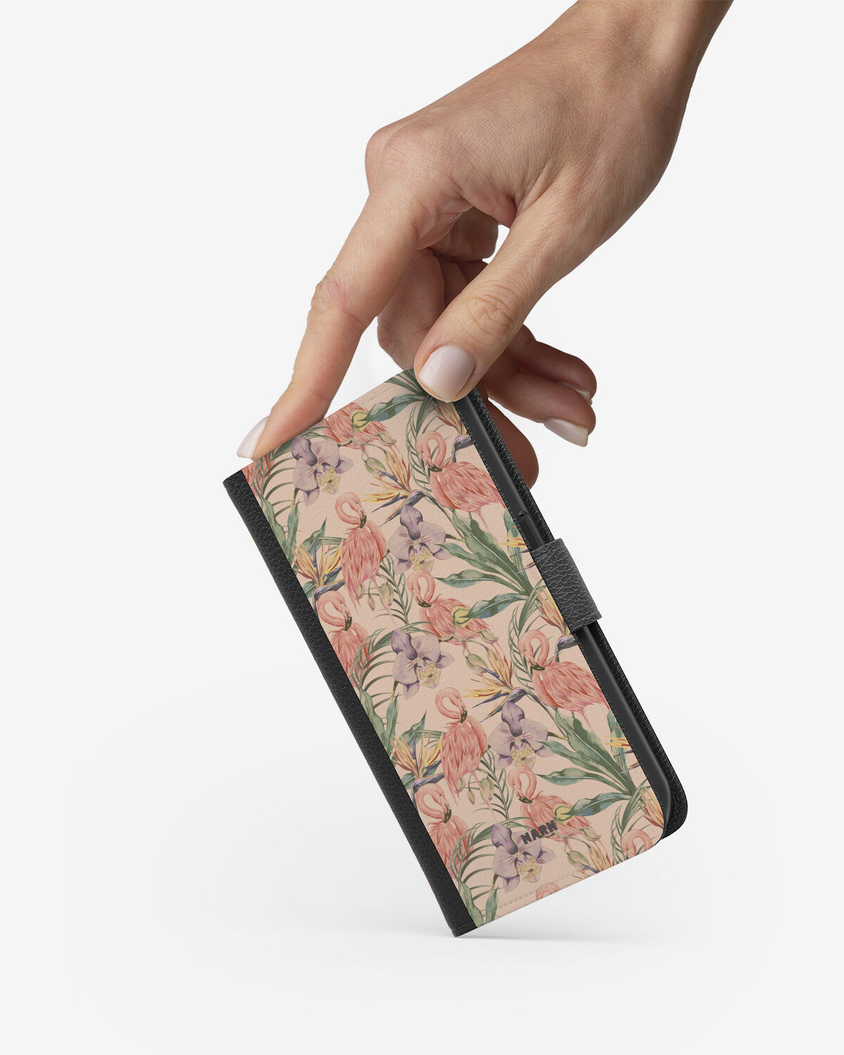 Samsung Galaxy A71 Wallet Case - Flamingos & Flowers - View 2