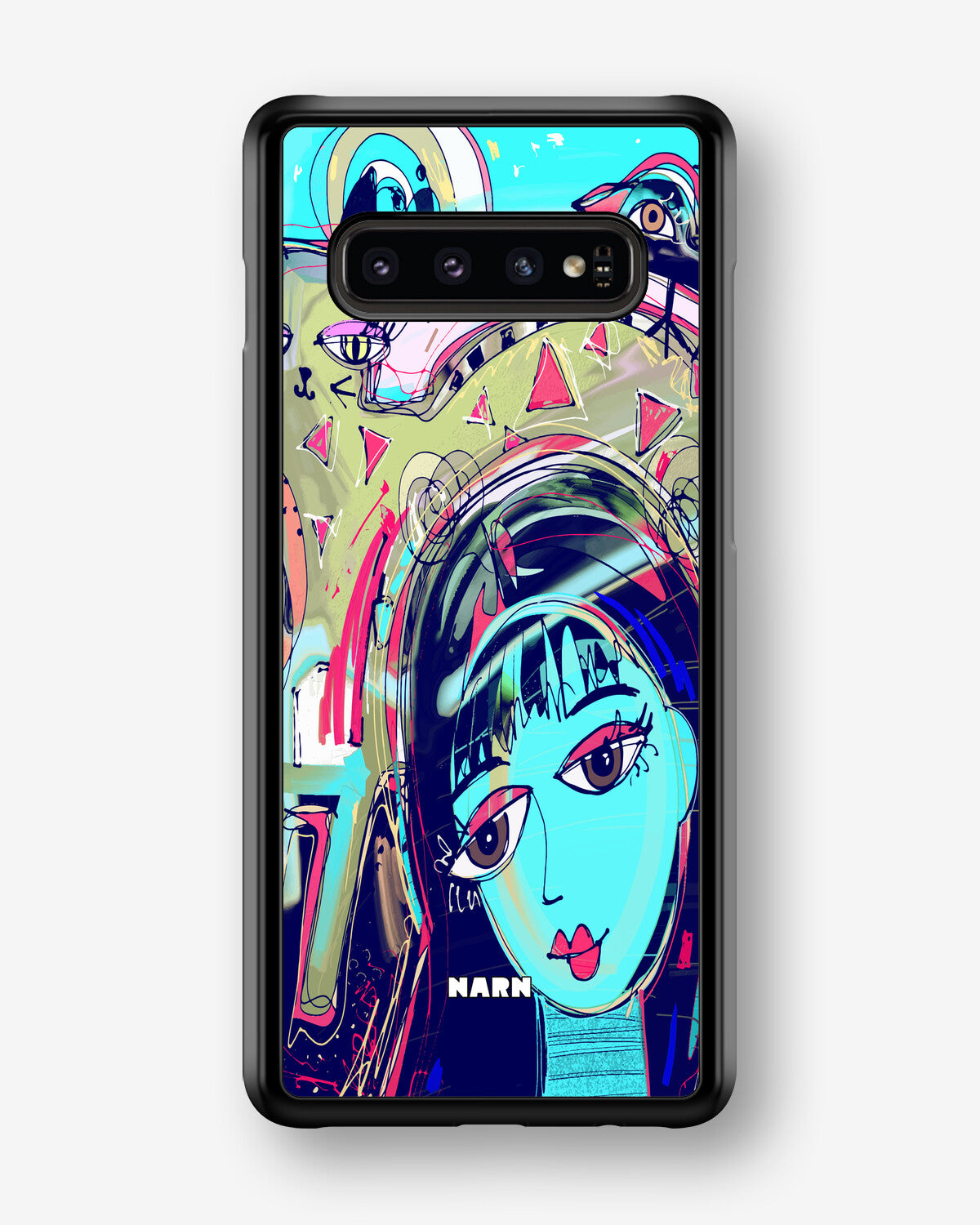 Samsung Galaxy S10 Plus Hard Case – Abstract Cat - View 1