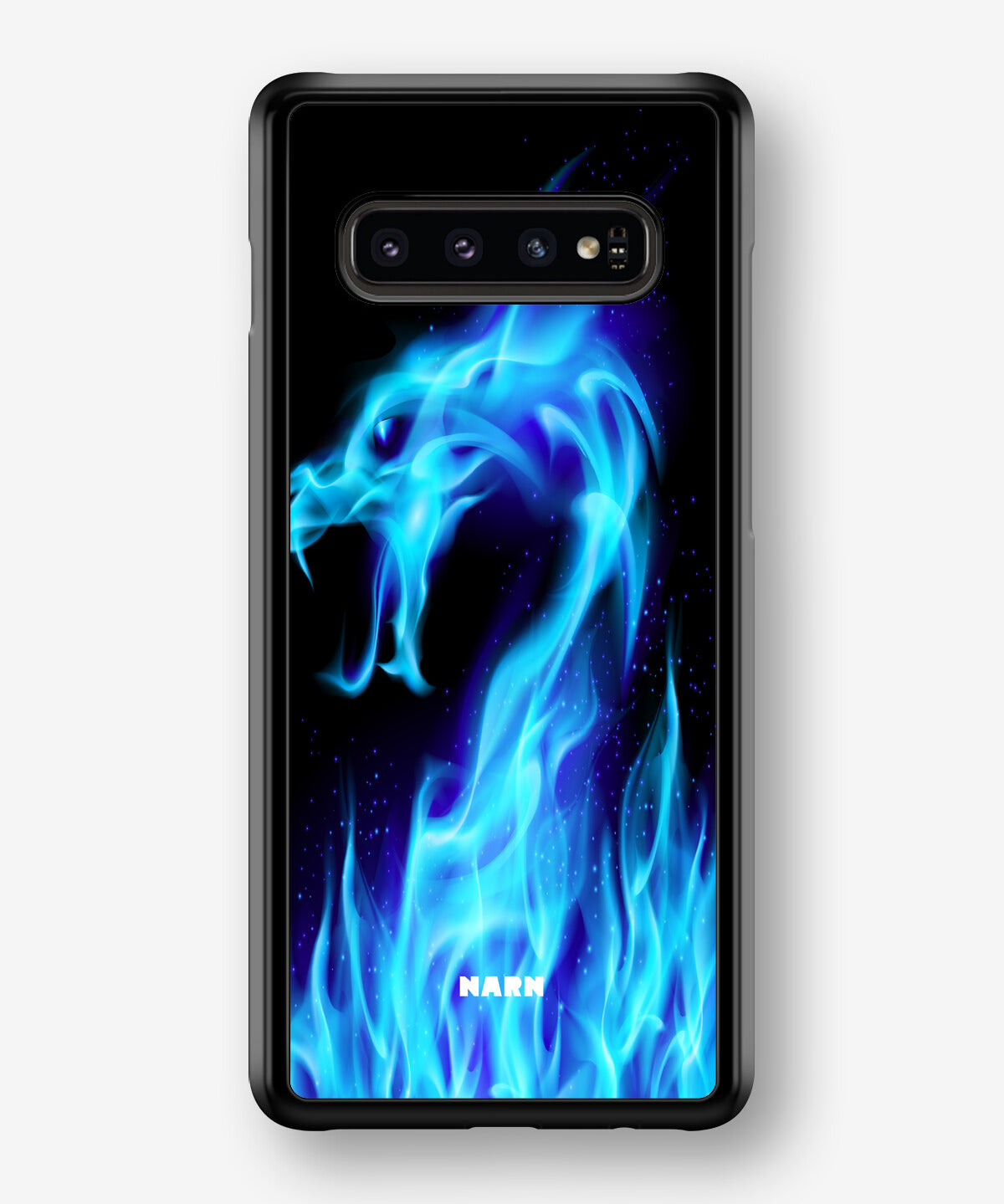 Samsung Galaxy S10 Plus Hard Case – Blue Flames Dragon - View 1