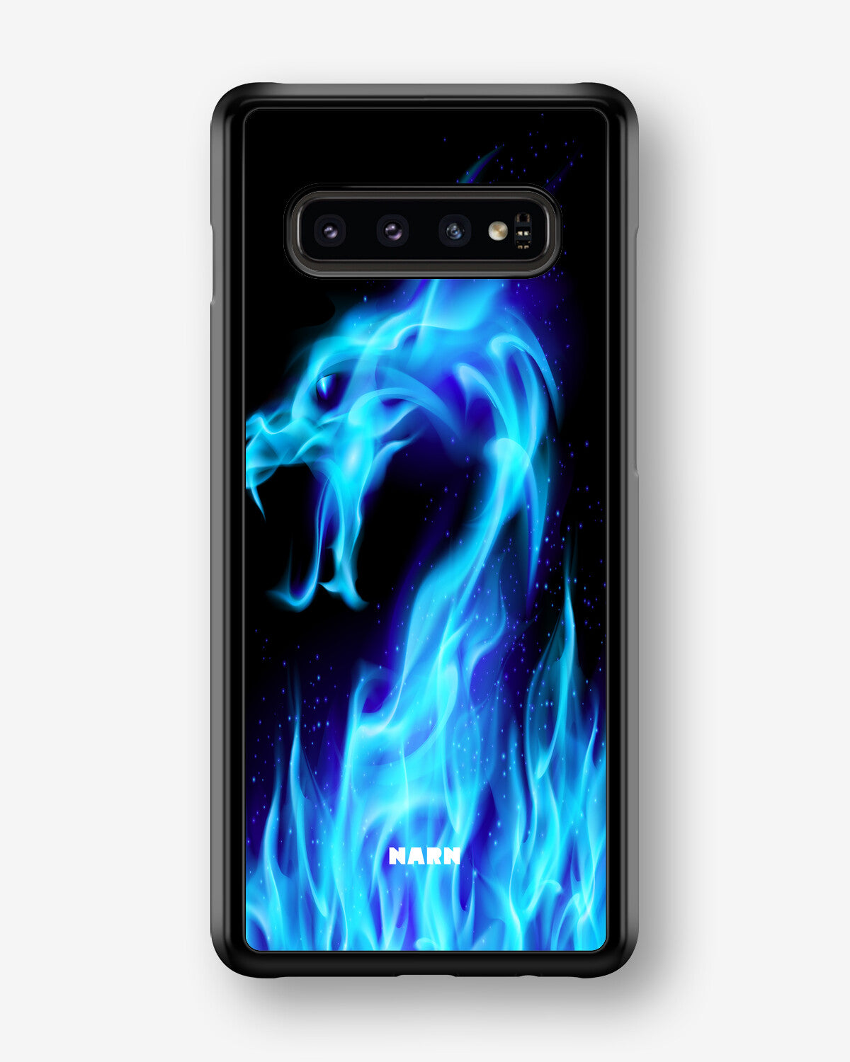Samsung Galaxy S10 Plus Hard Case – Blue Flames Dragon - View 1