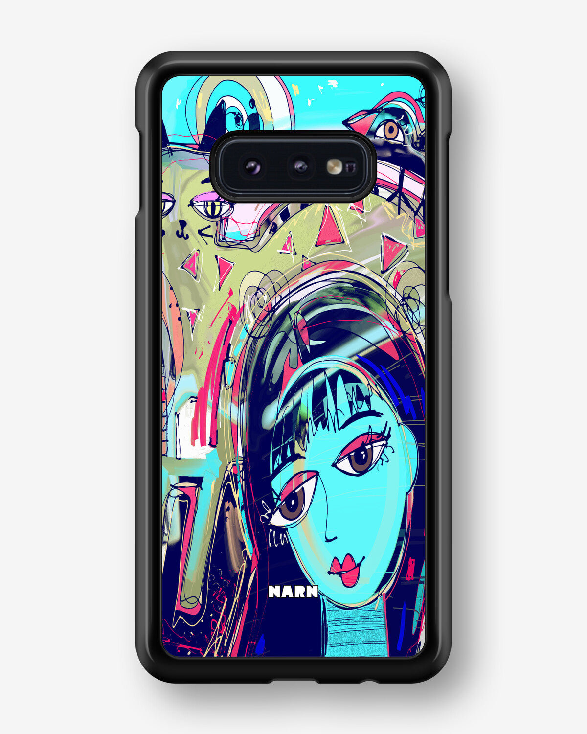 Samsung Galaxy S10e Hard Case – Abstract Cat - View 1