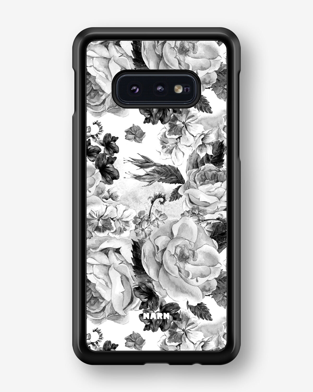 Samsung Galaxy S10e Hard Case – Black & White Bloom - View 1