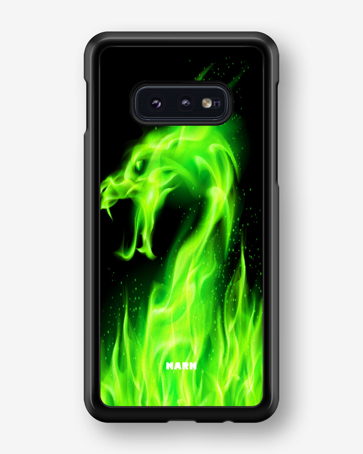 Samsung Galaxy S10e Hard Case – Green Flames Dragon - View 1