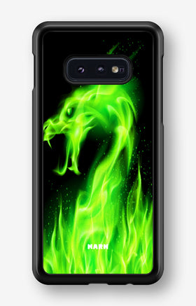 Samsung Galaxy S10e Hard Case – Green Flames Dragon - View 1