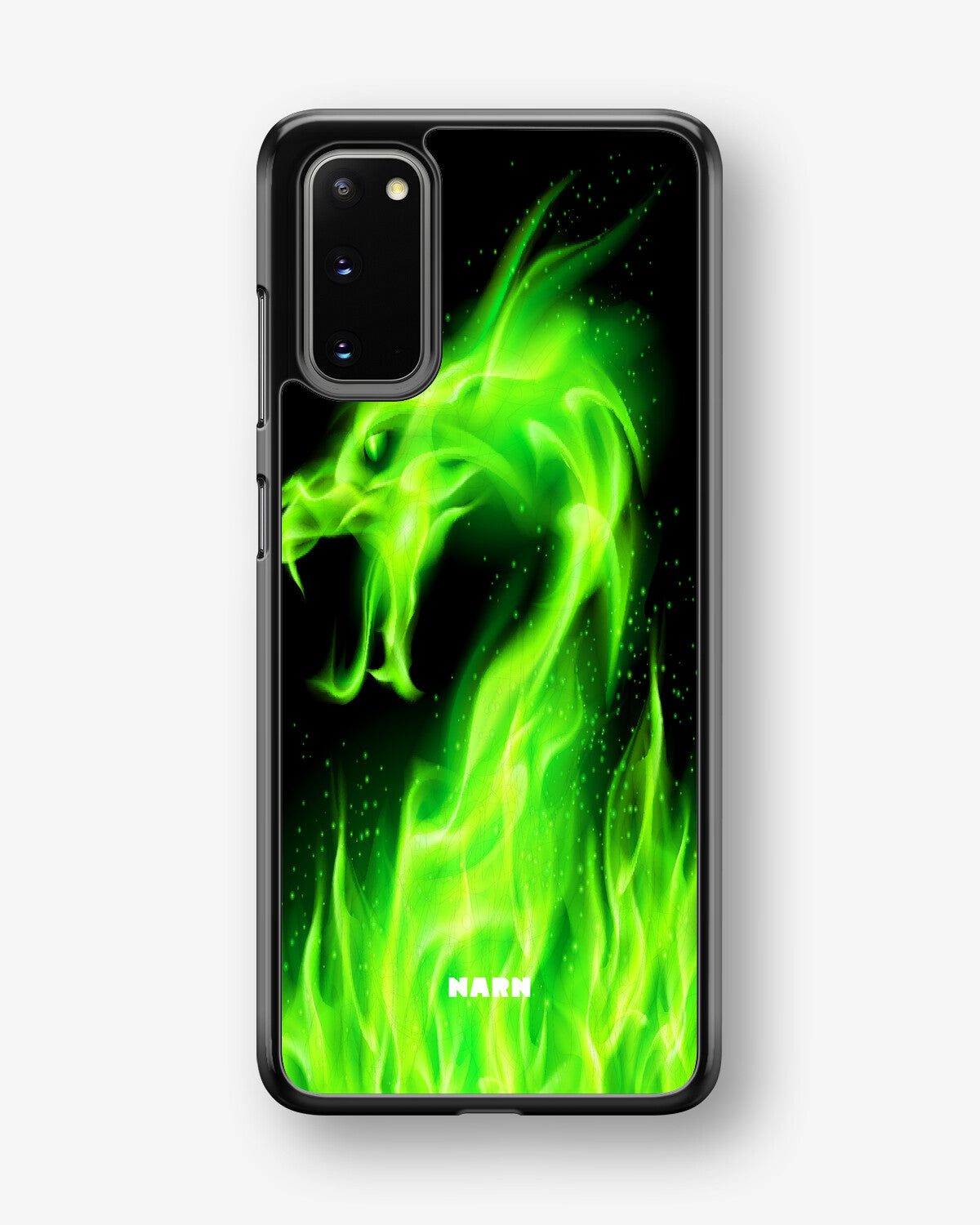 Samsung Galaxy S20 FE Hard Case – Green Flames Dragon - View 1