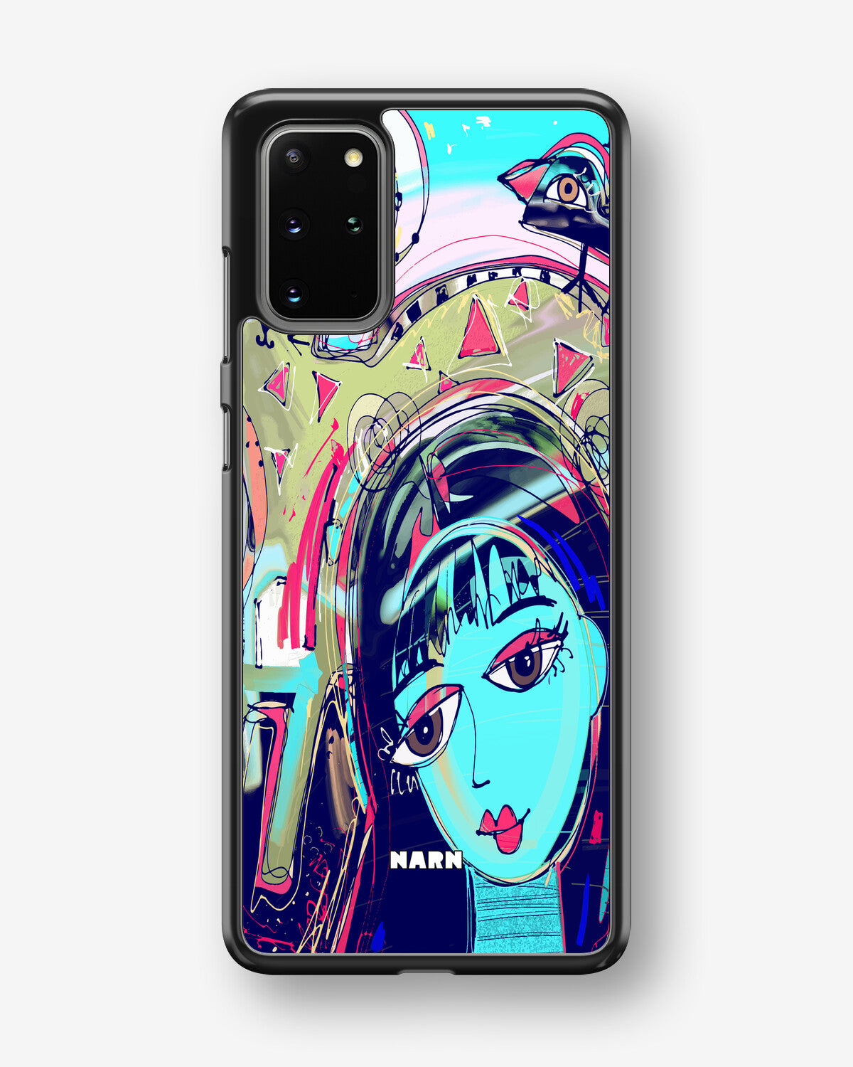 Samsung Galaxy S20 Plus Hard Case – Abstract Cat - View 1