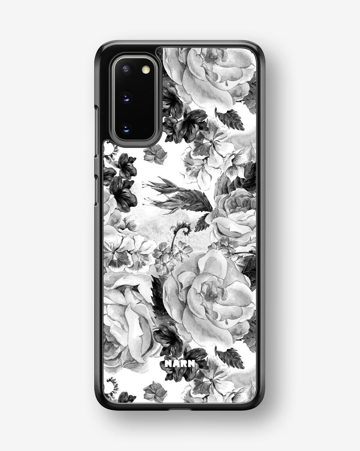 Samsung Galaxy S20 Hard Case – Black & White Bloom - View 1