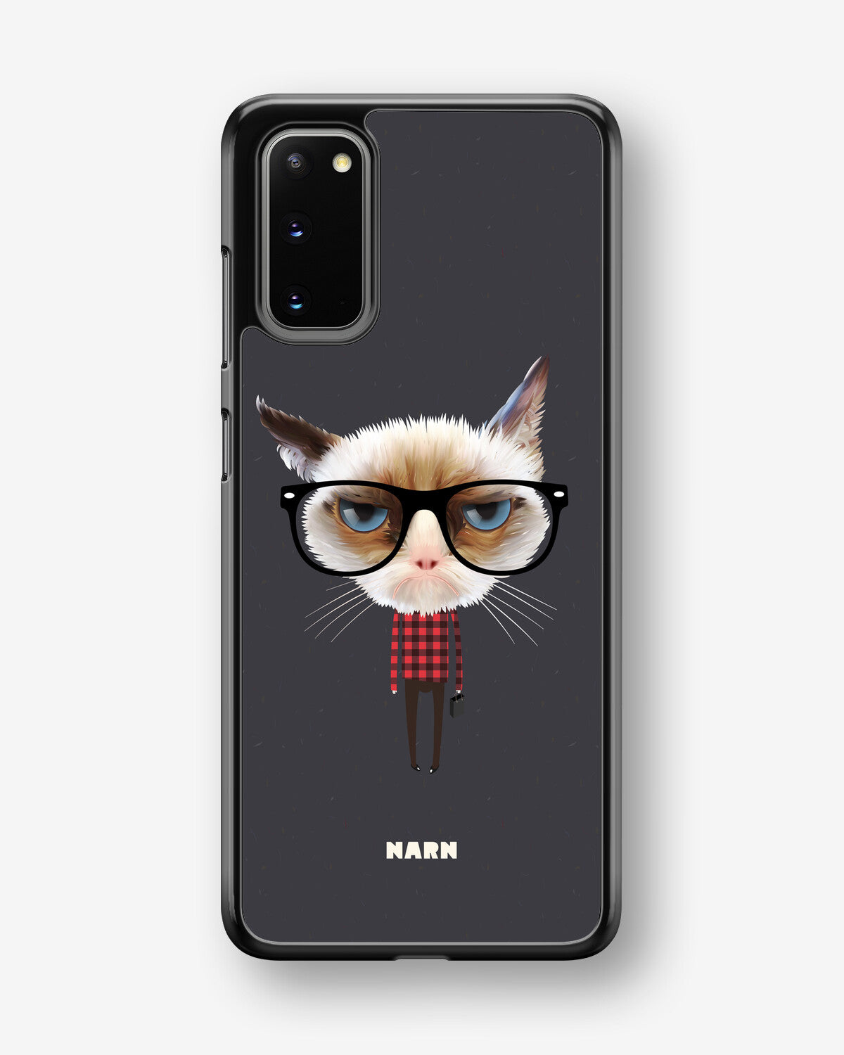 Samsung Galaxy S20 Hard Case – Hipster Cat - View 1