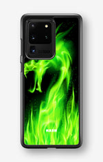 Samsung Galaxy S20 Ultra Hard Case – Green Flames Dragon - View 1