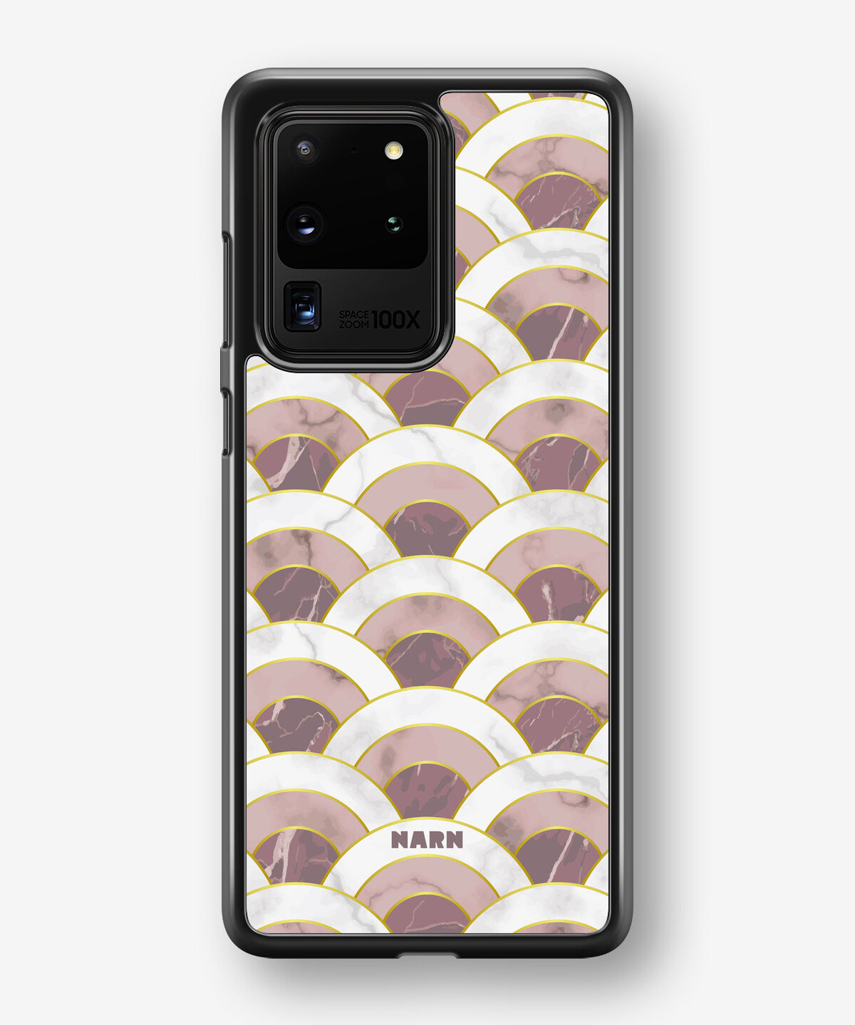Samsung Galaxy S20 Ultra Hard Case – Pink Marble Waves - View 1