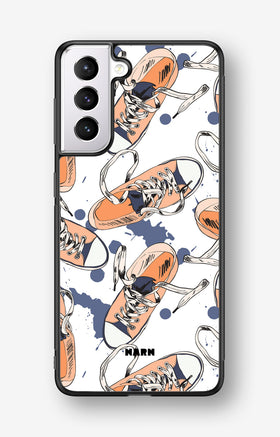 Samsung Galaxy S21 Hard Case – Apricot Sneakers - View 1