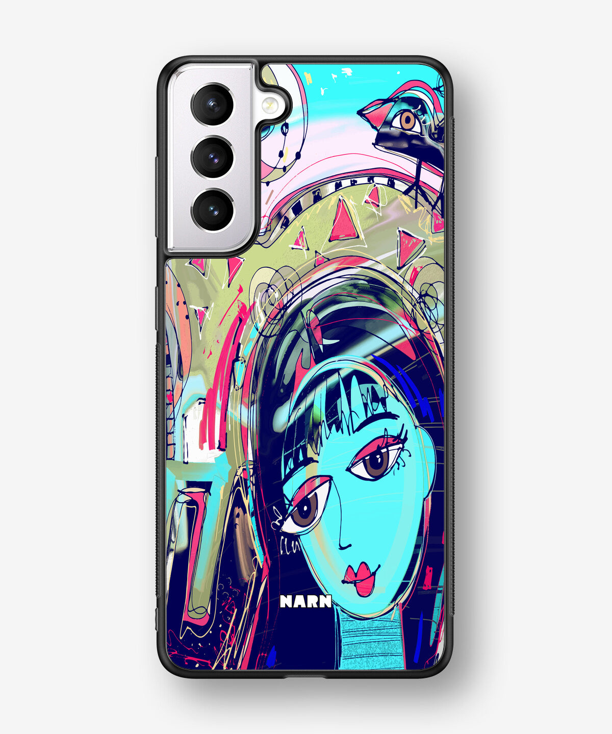 Samsung Galaxy S21 Hard Case – Abstract Cat - View 1