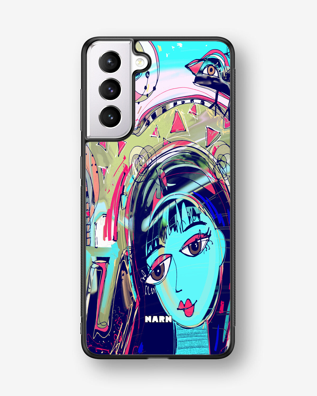 Samsung Galaxy S21 Hard Case – Abstract Cat - View 1