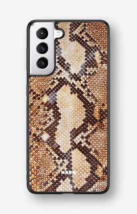 Samsung Galaxy S21 Hard Case – Brown Snakeskin - View 1