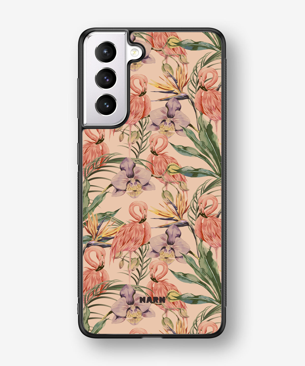 Samsung Galaxy S21 Hard Case – Flamingos & Flowers - View 1