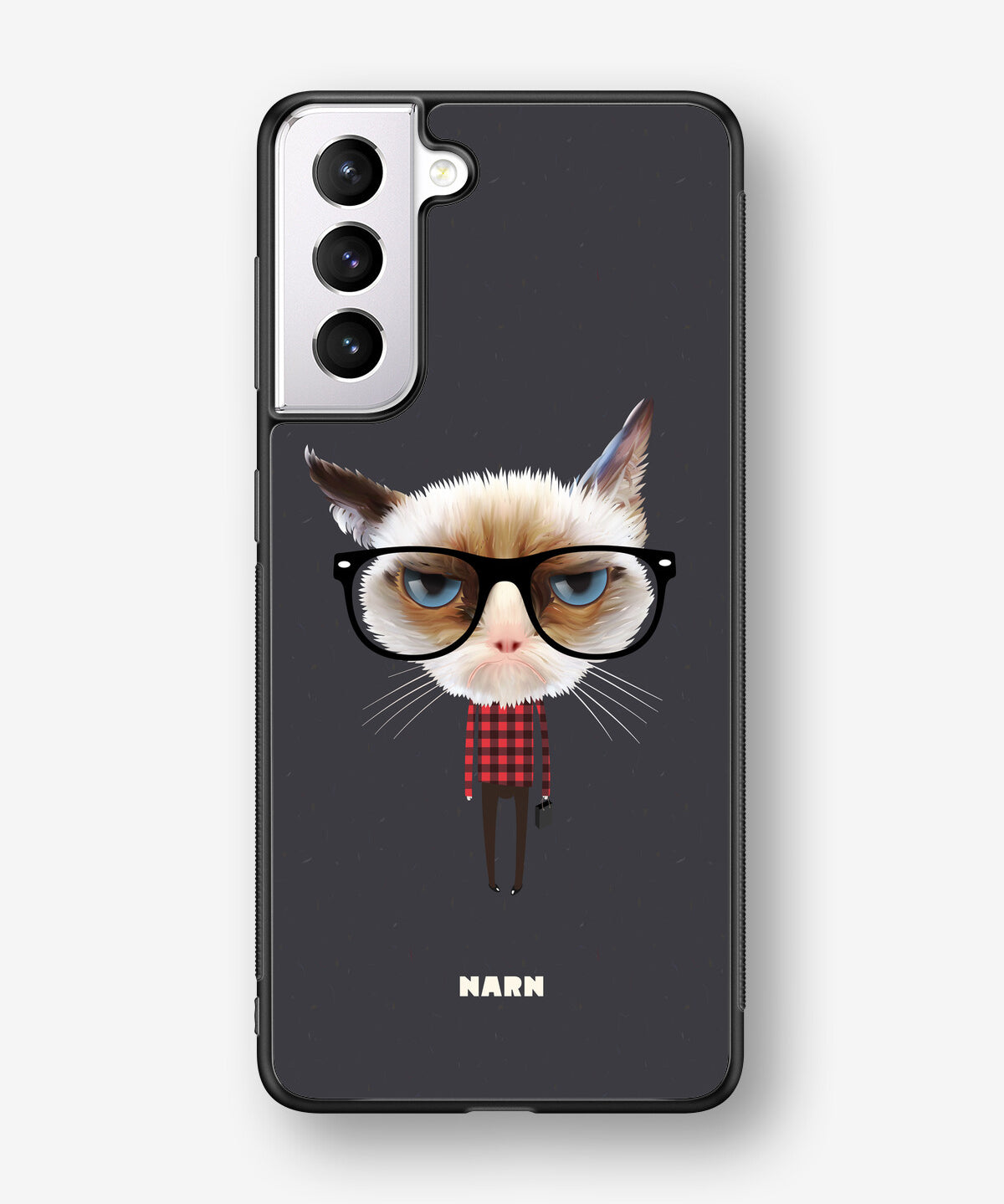 Samsung Galaxy S21 Hard Case – Hipster Cat - View 1