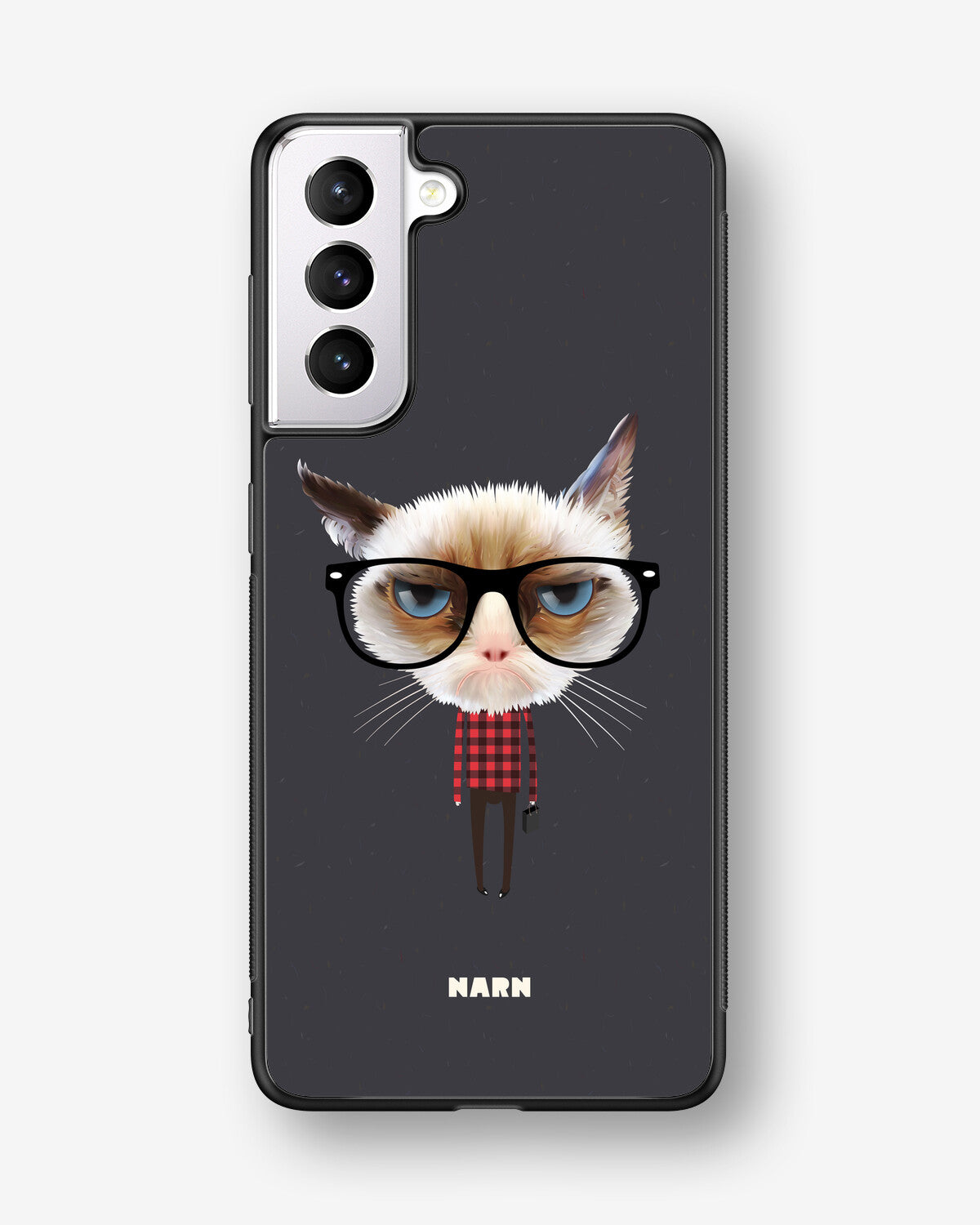 Samsung Galaxy S21 Hard Case – Hipster Cat - View 1