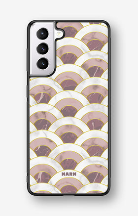 Samsung Galaxy S21 Hard Case – Pink Marble Waves - View 1