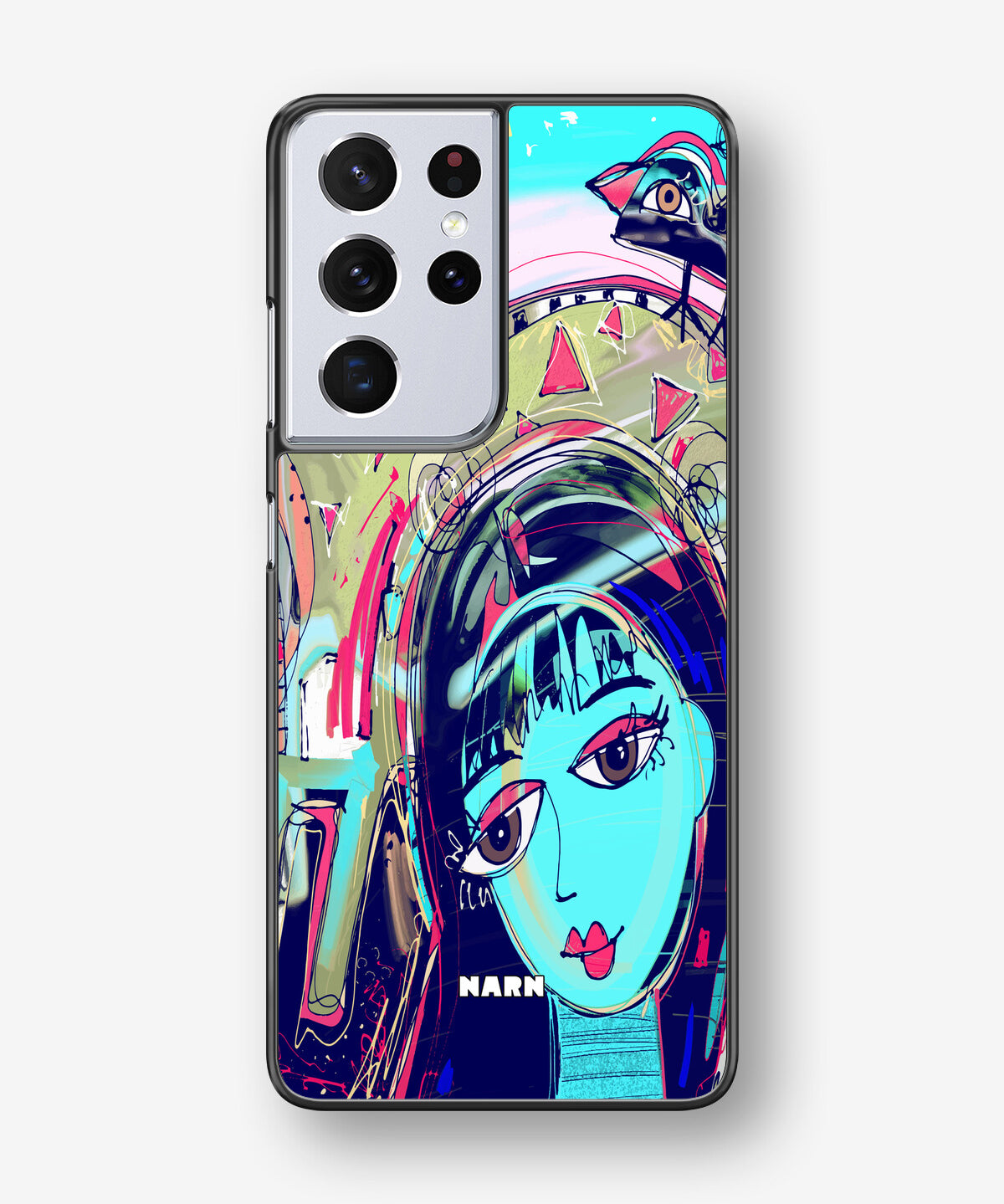 Samsung Galaxy S21 Ultra Hard Case – Abstract Cat - View 1