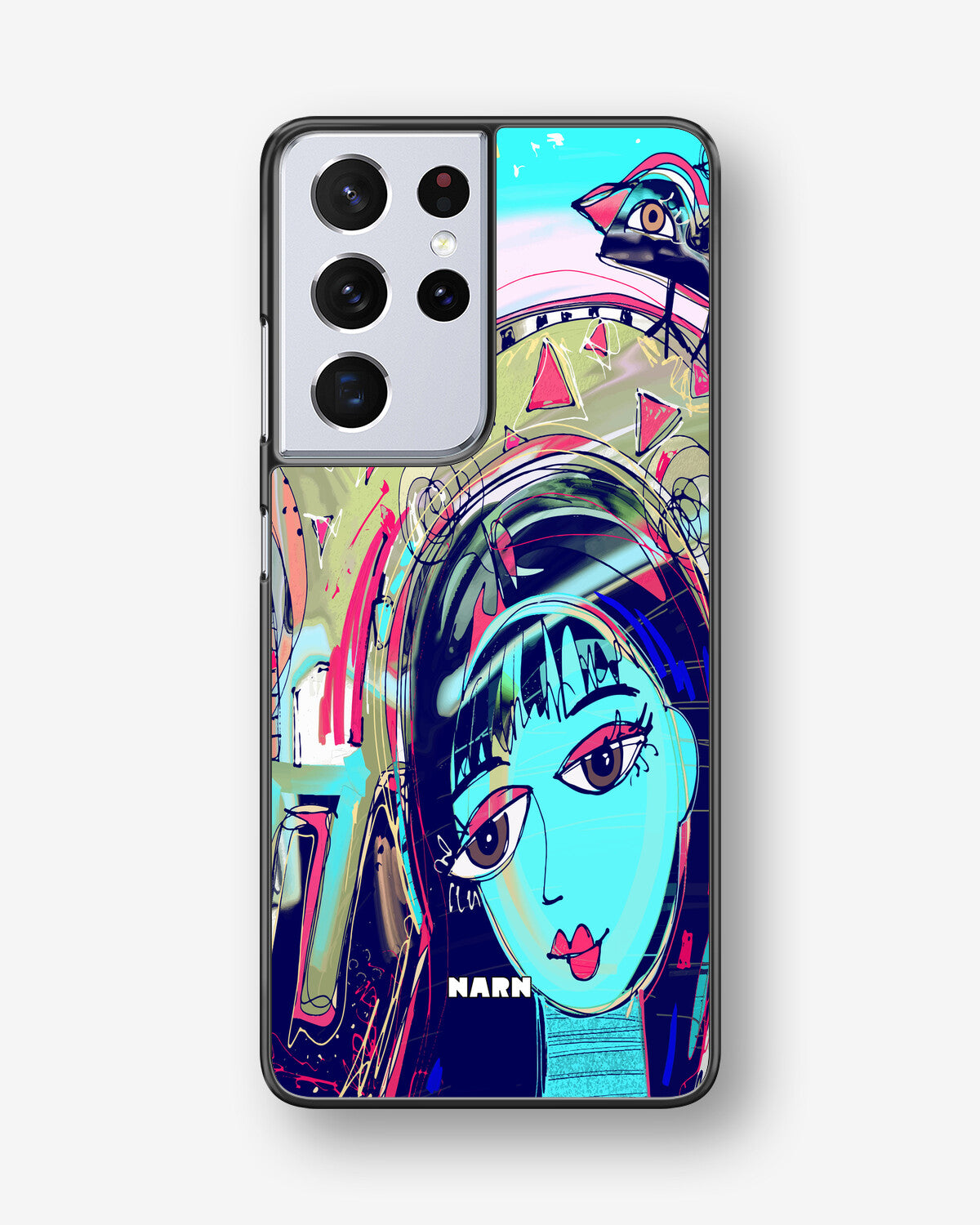 Samsung Galaxy S21 Ultra Hard Case – Abstract Cat - View 1