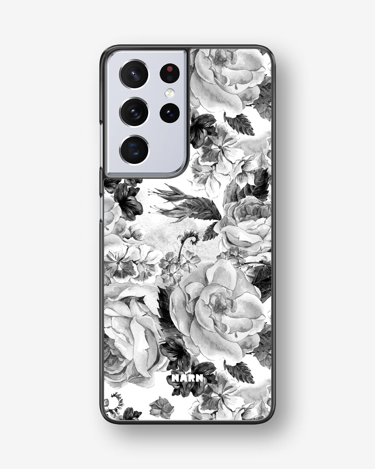 Samsung Galaxy S21 Ultra Hard Case – Black & White Bloom - View 1