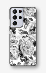Samsung Galaxy S21 Ultra Hard Case – Black & White Bloom - View 1