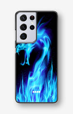 Samsung Galaxy S21 Ultra Hard Case – Blue Flames Dragon - View 1