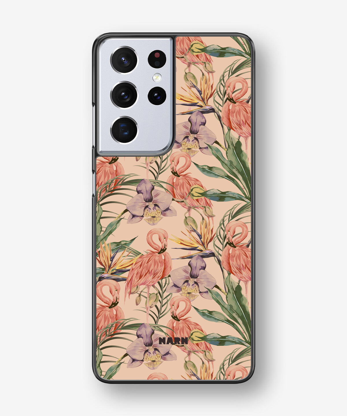 Samsung Galaxy S21 Ultra Hard Case – Flamingos & Flowers - View 1