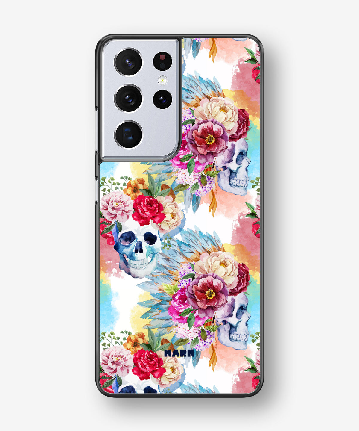 Samsung Galaxy S21 Ultra Hard Case – Flowered Skulls - View 1