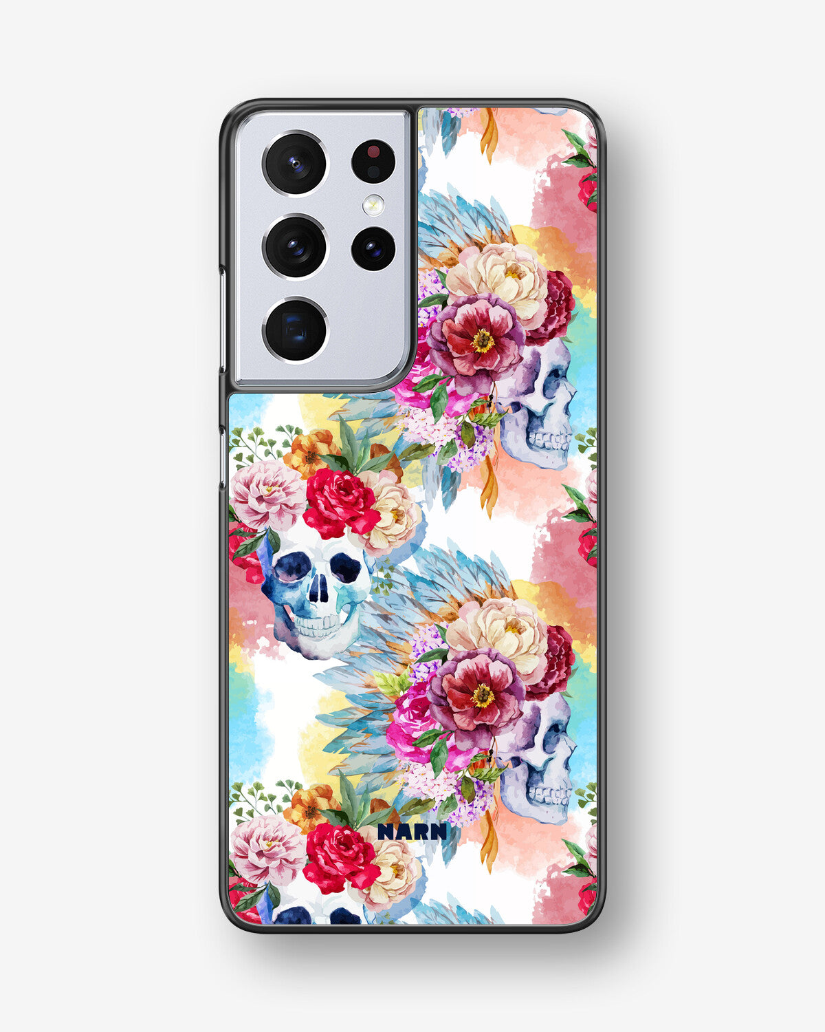 Samsung Galaxy S21 Ultra Hard Case – Flowered Skulls - View 1