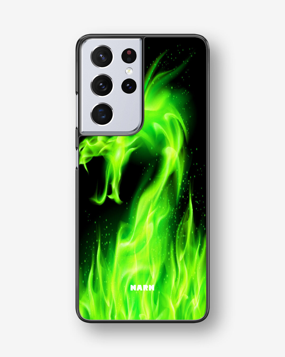 Samsung Galaxy S21 Ultra Hard Case – Green Flames Dragon - View 1