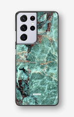 Samsung Galaxy S21 Ultra Hard Case – Green Marble - View 1
