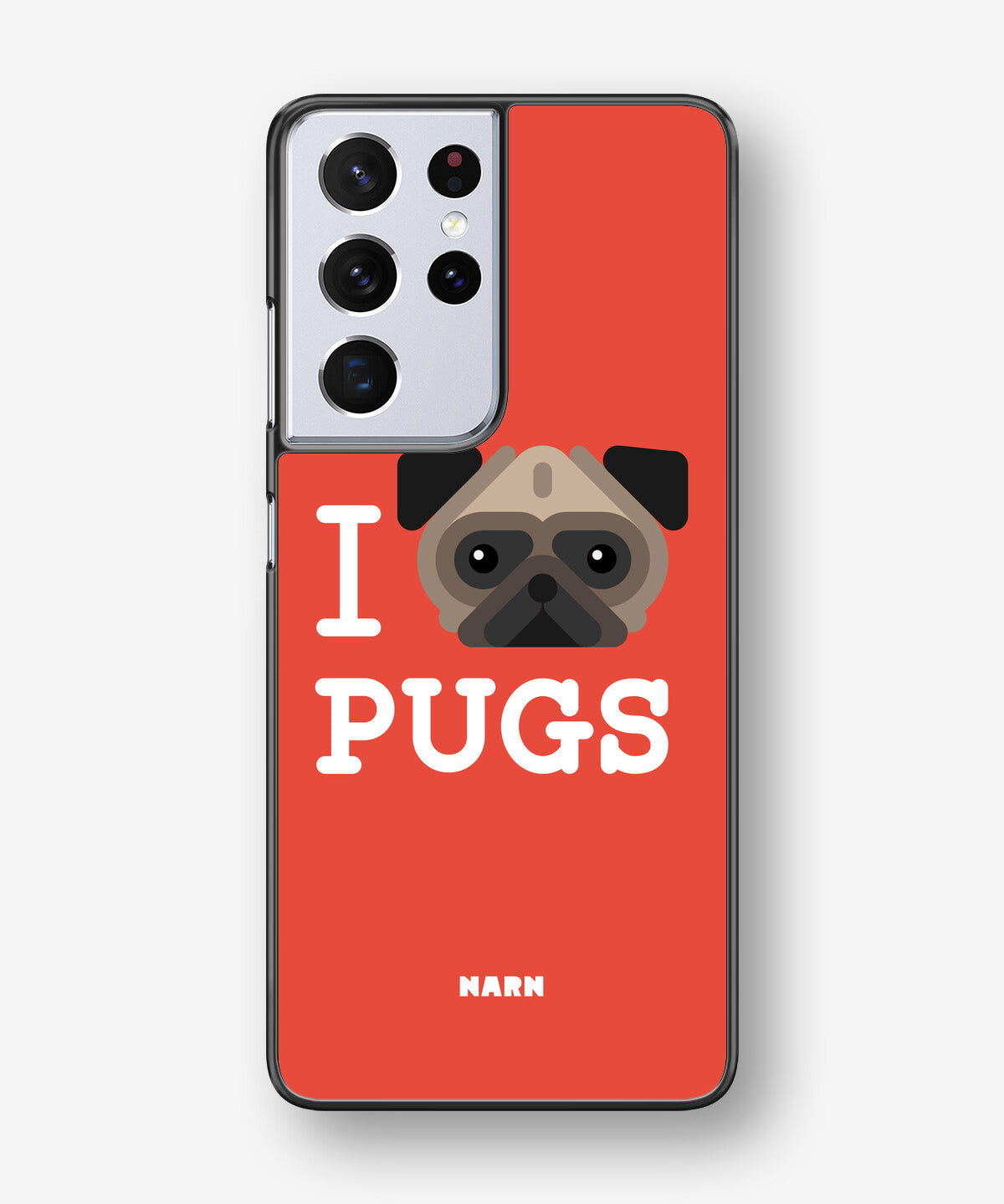 Samsung Galaxy S21 Ultra Hard Case – I Love Pugs - View 1
